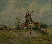 Caspar David Friedrich Landscape with mill oil painting artist